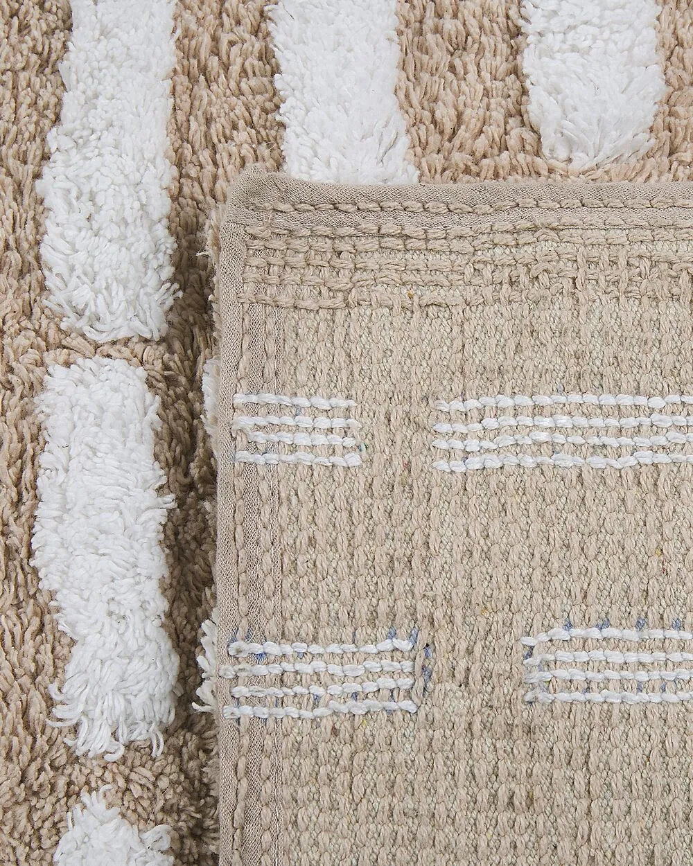 Tappeto in cotone 120 x 180 cm beige AHIRLI