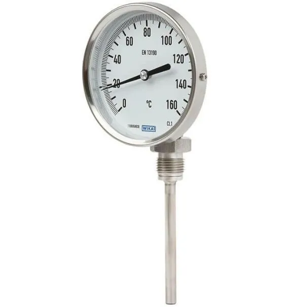 Termometro a quadrante WIKA, 0 → 300 °C Classe 1 secondo EN 13190, Ø quadrante 100mm, Quadrante