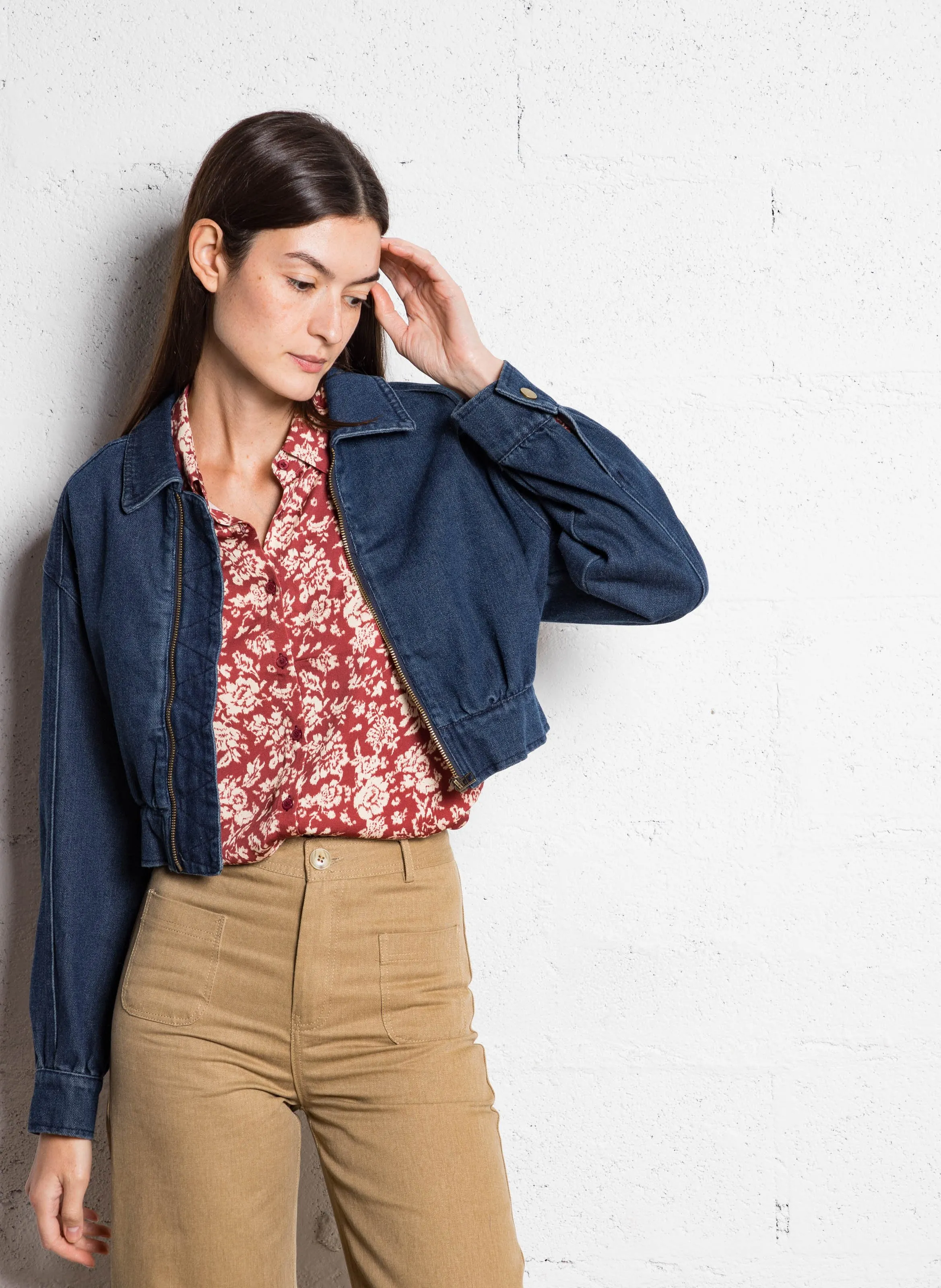  THE KORNER   Giacca corta in denim | Blu