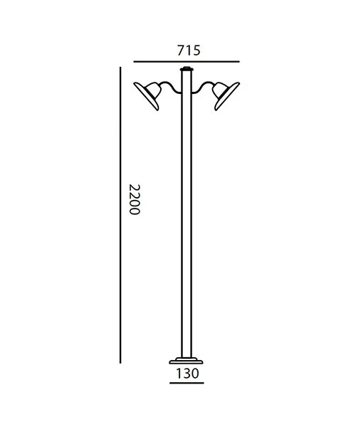 TOSCOT Spoleto 1234/220 Lampada da terra da esterno 2 Luci 4 Colori