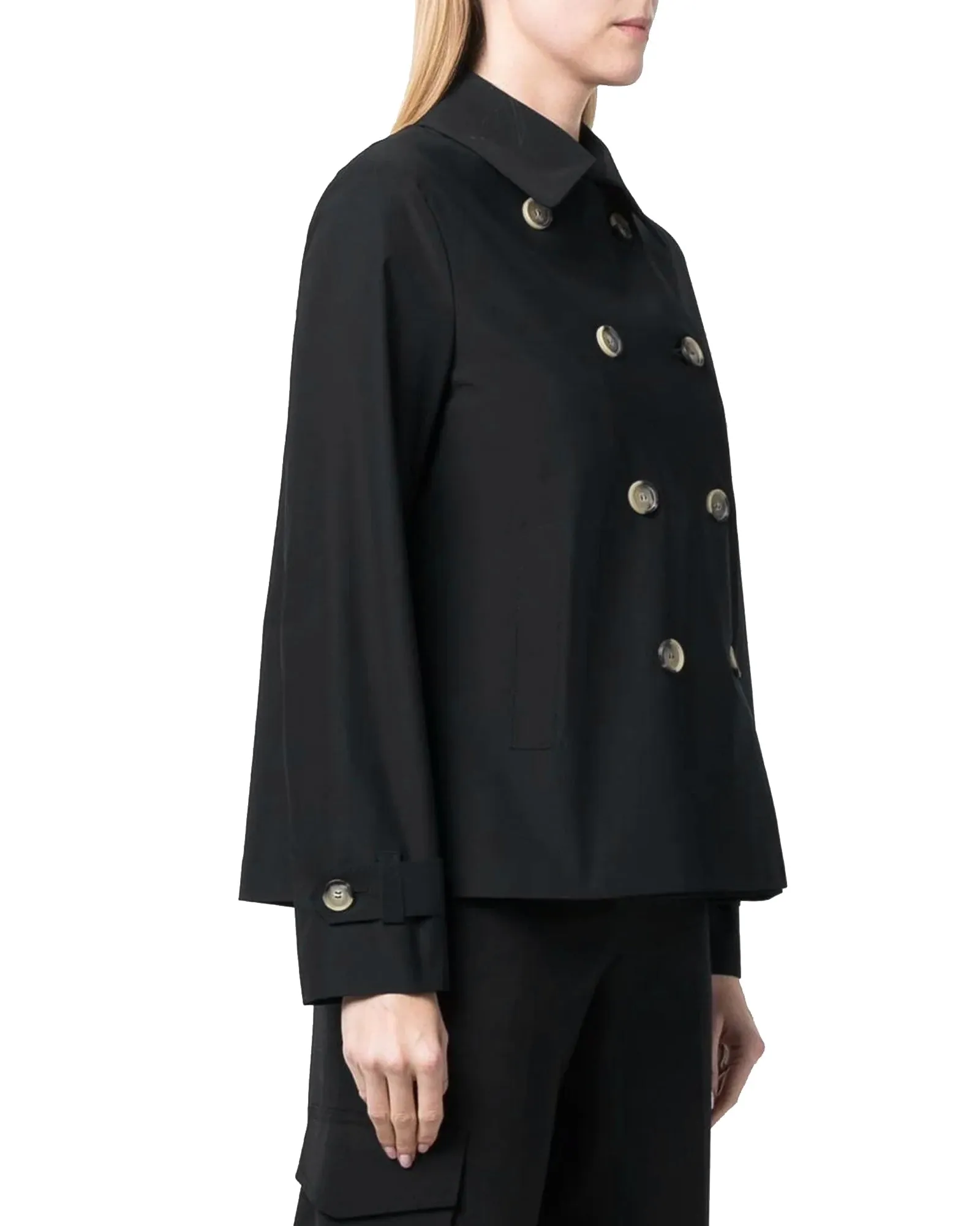 Trench Mac doppiopetto tessuto tecnico nero