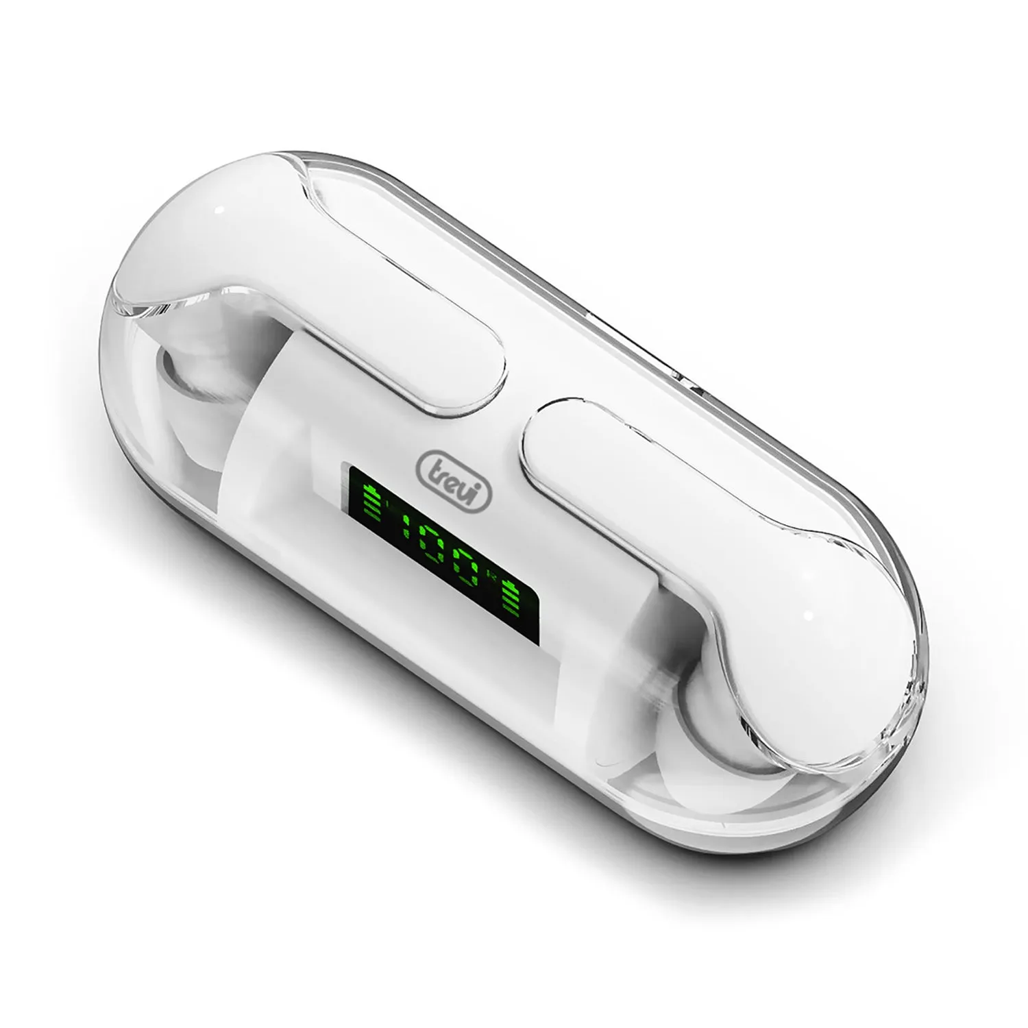 Trevi HMP 12E08 Air Cuffie auricolari Bluetooth wireless sportive con microfono e controlli touch, astuccio custodia base di ric