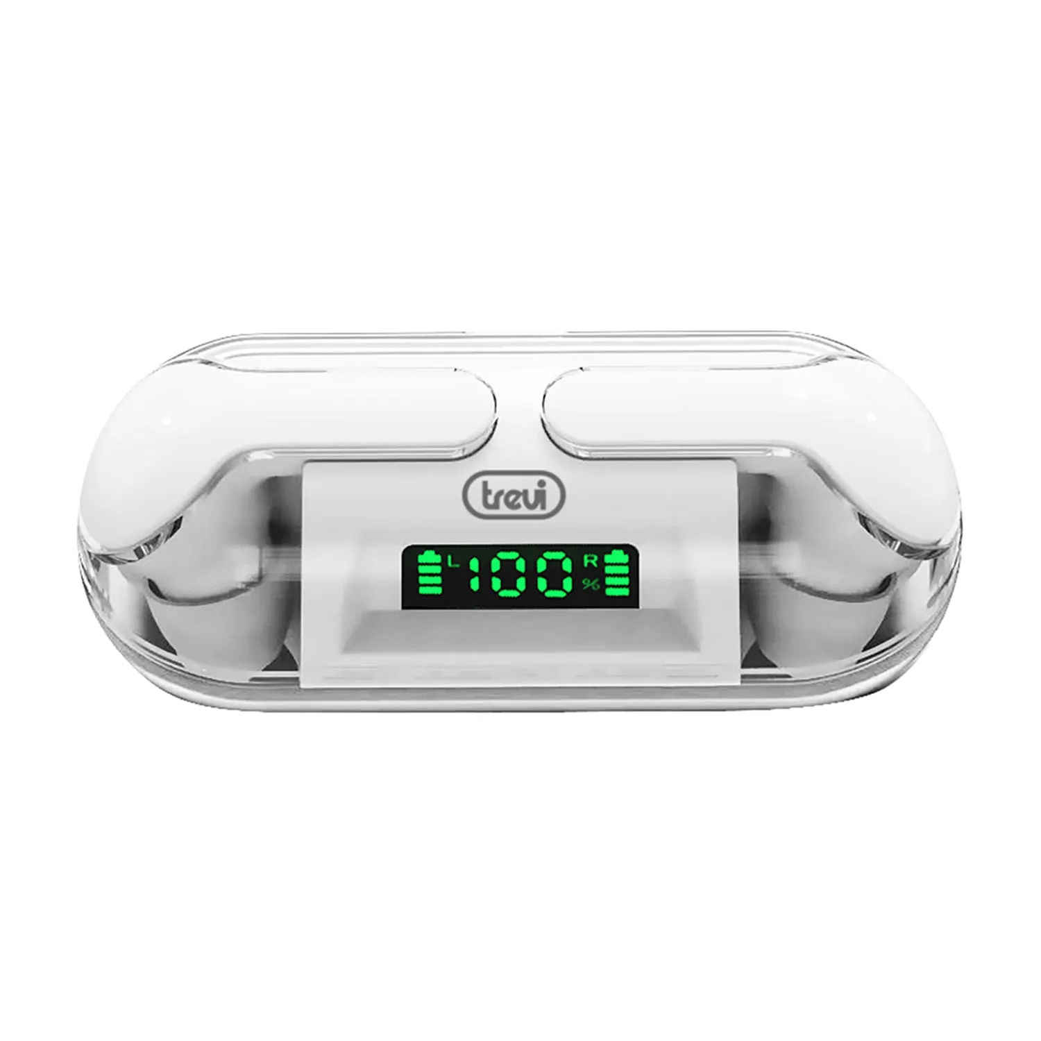 Trevi HMP 12E08 Air Cuffie auricolari Bluetooth wireless sportive con microfono e controlli touch, astuccio custodia base di ric