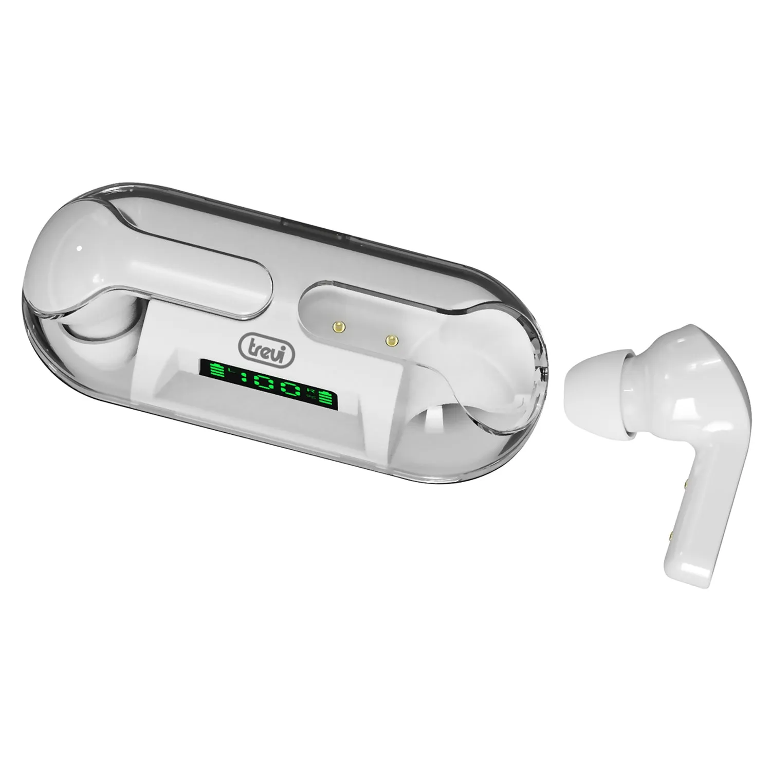 Trevi HMP 12E08 Air Cuffie auricolari Bluetooth wireless sportive con microfono e controlli touch, astuccio custodia base di ric