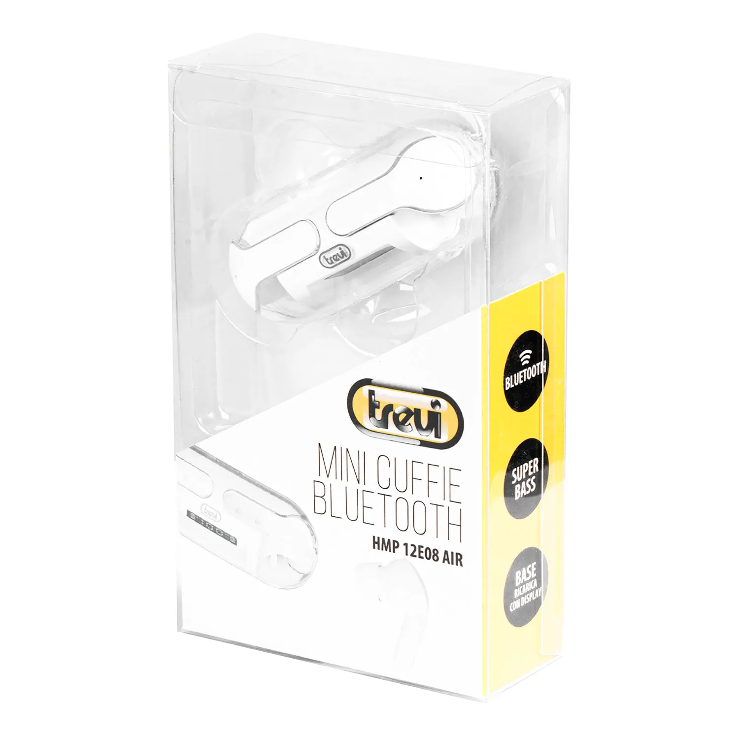Trevi HMP 12E08 Air Cuffie auricolari Bluetooth wireless sportive con microfono e controlli touch, astuccio custodia base di ric