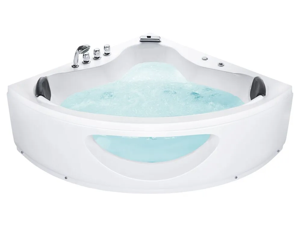 Vasca idromassaggio angolare bianca LED 190 x 138 cm TOCOA