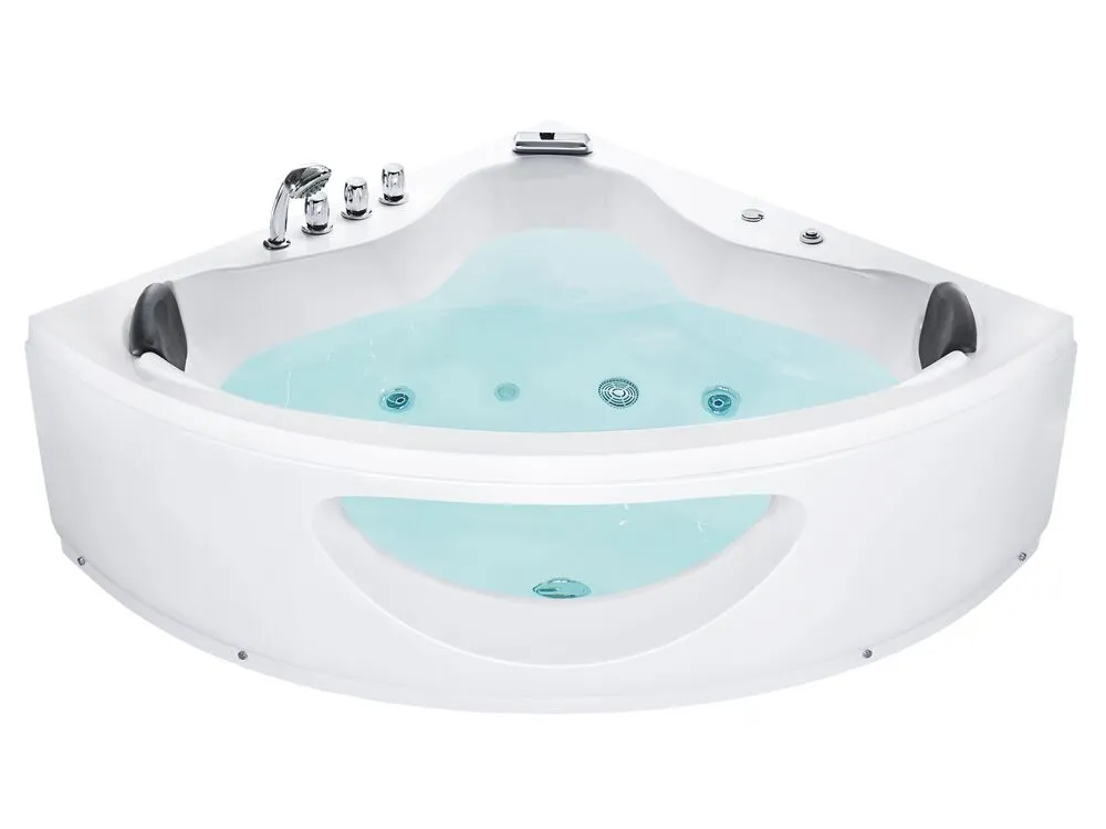 Vasca idromassaggio angolare bianca LED 190 x 138 cm TOCOA