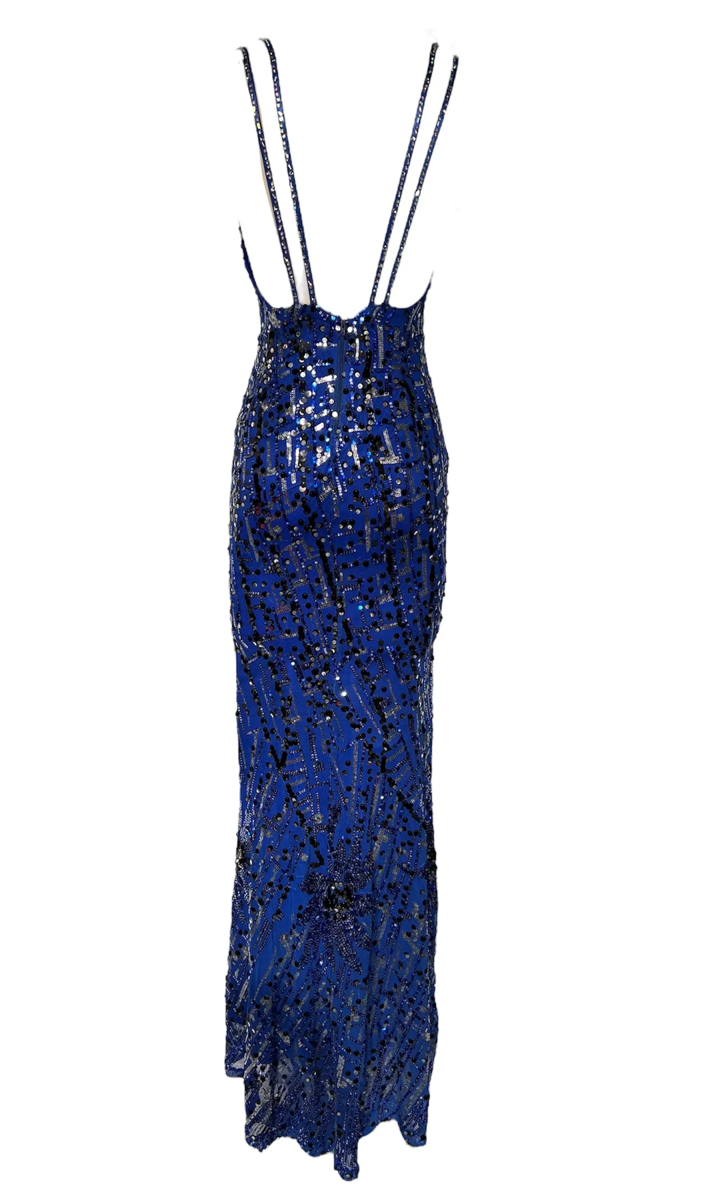 Vestito donna paillettes 512126 blu royal