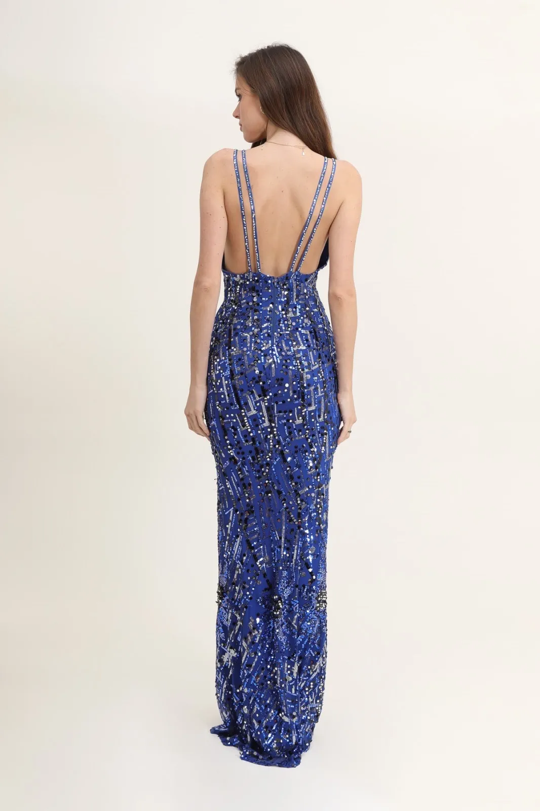 Vestito donna paillettes 512126 blu royal