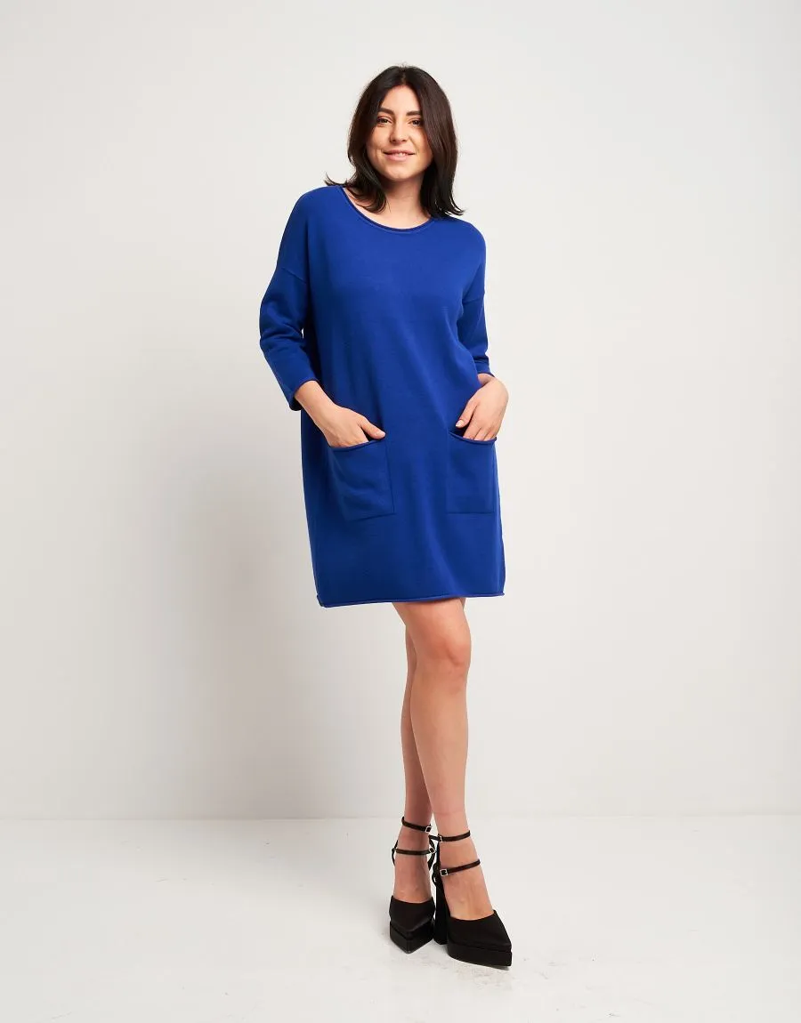 Vestito in maglia battuta con tasche