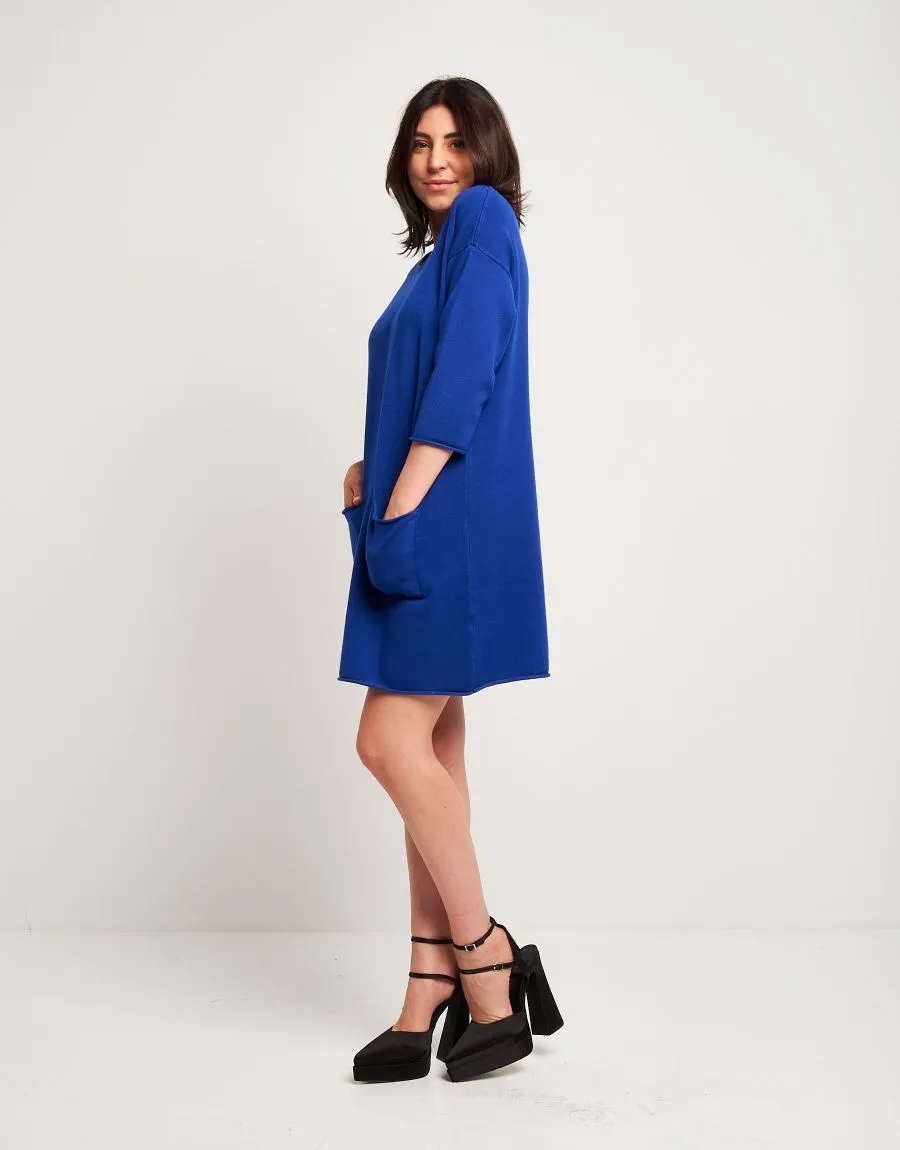 Vestito in maglia battuta con tasche