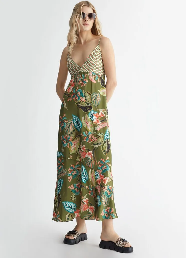 Vestito lungo stampa tropicale liu jo
