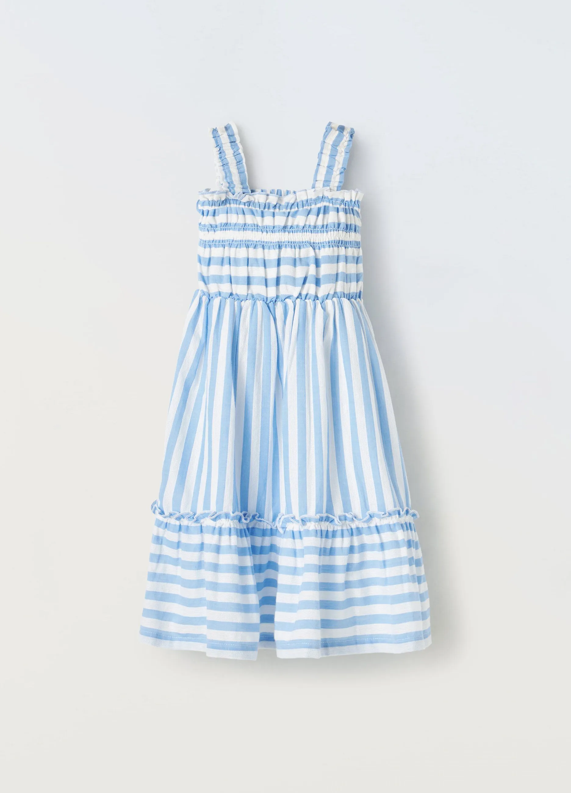Vestito rigato in puro cotone bambina