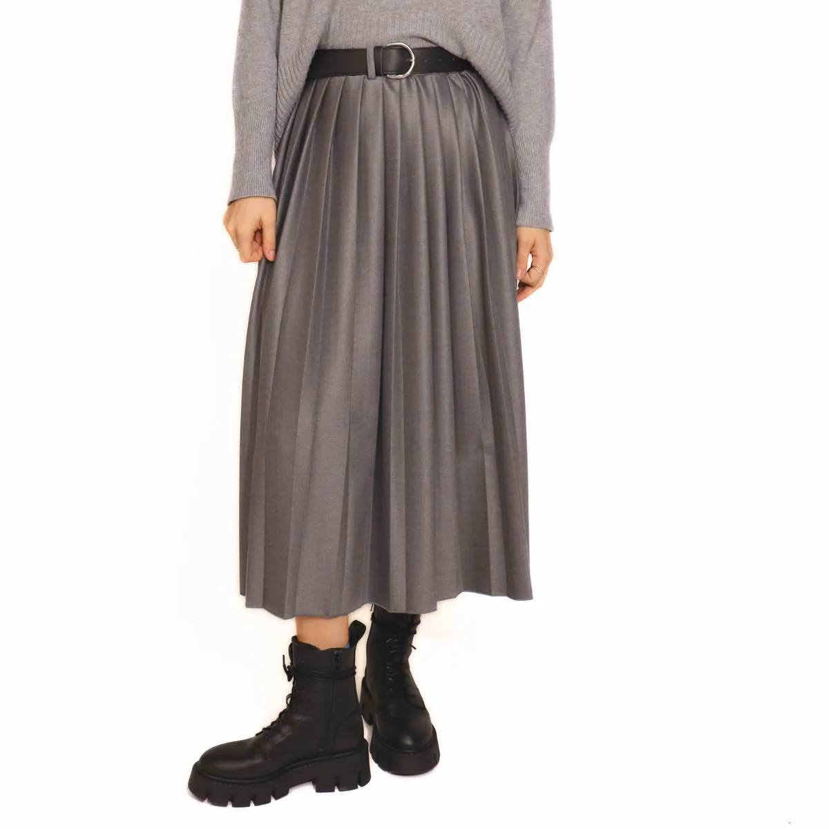 VICOLO GONNA PIEGHE 1599 GRIGIO  