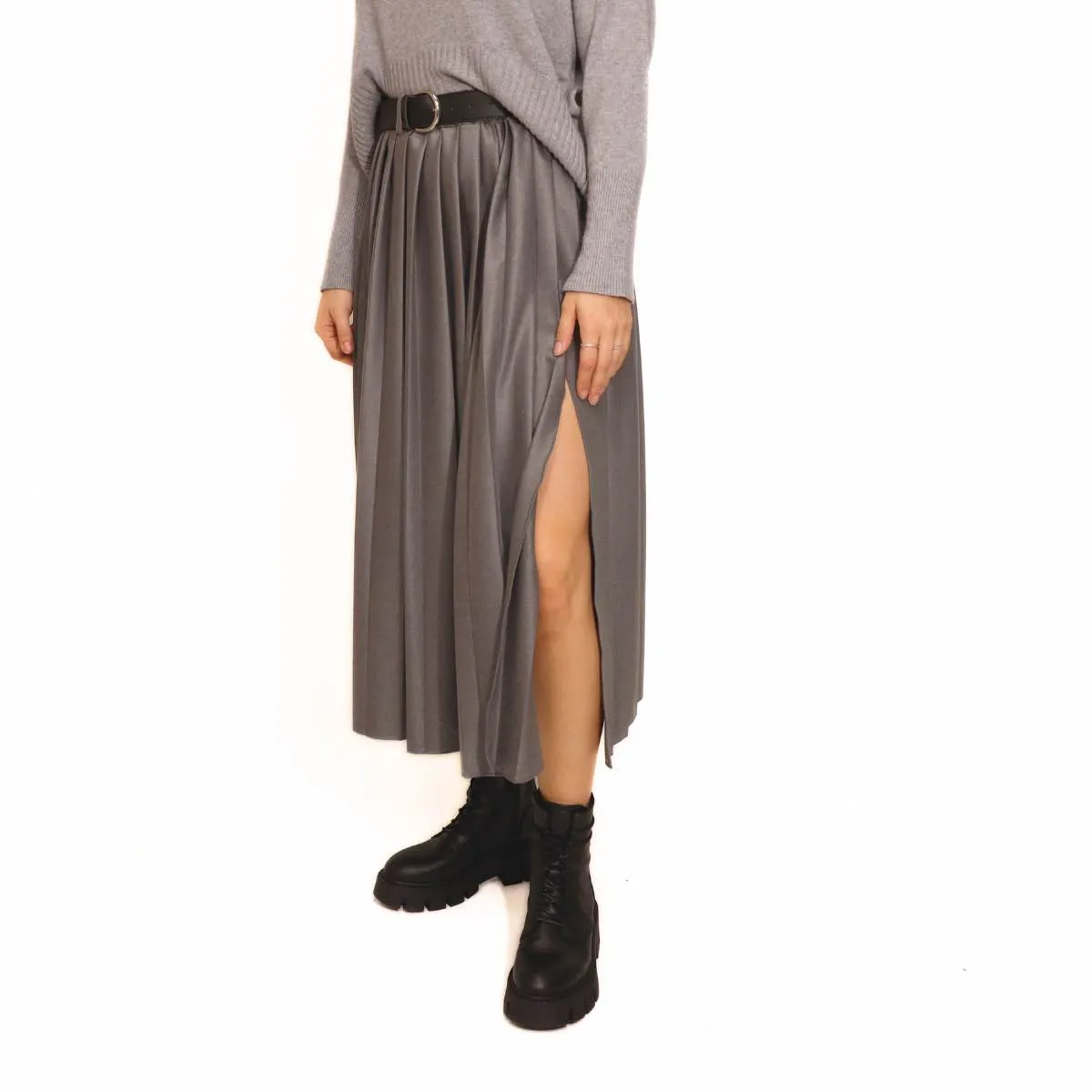 VICOLO GONNA PIEGHE 1599 GRIGIO  