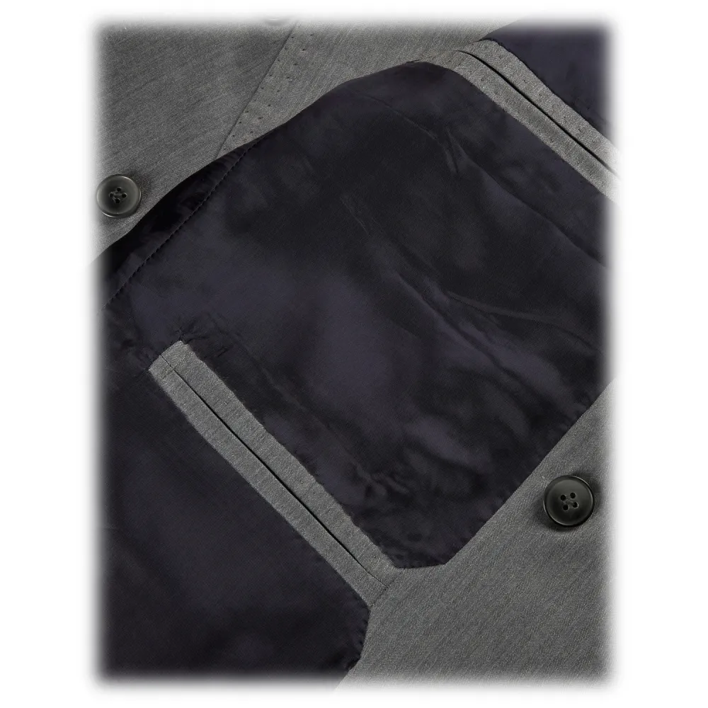 Viola Milano - Abito Doppiopetto Semifoderato Loro Piana - Mare Solaro - Handmade in Italy - Luxury Exclusive Collection