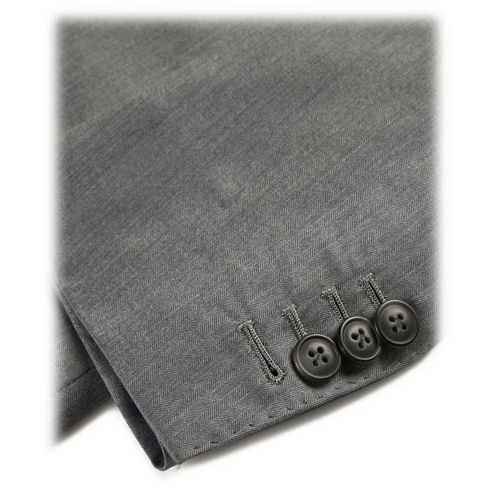 Viola Milano - Abito Doppiopetto Semifoderato Loro Piana - Mare Solaro - Handmade in Italy - Luxury Exclusive Collection