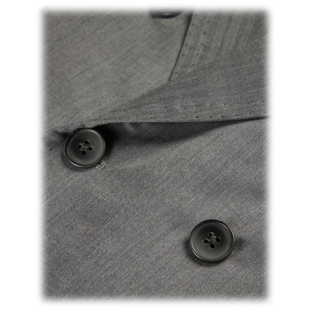 Viola Milano - Abito Doppiopetto Semifoderato Loro Piana - Mare Solaro - Handmade in Italy - Luxury Exclusive Collection