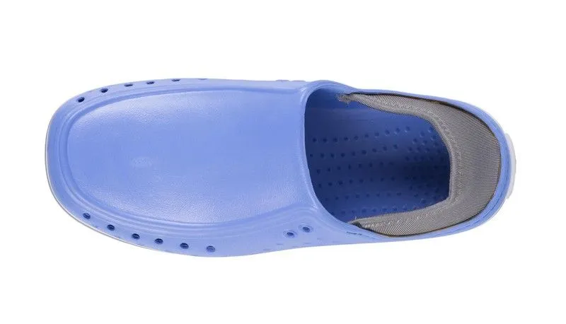 Zoccolo unisex in EVA, ultraleggero, ergonomico, anatomico con tallone elastico Celeste